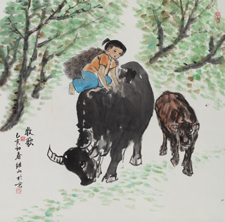 张继山《牧歌》国画